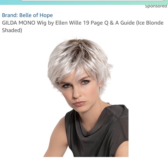 NWT MODIX X HAIR ENERGY GILDA MONO WIG BY ELLEN WILLIE ICE BLONDE SHADED - Picture 6 of 14